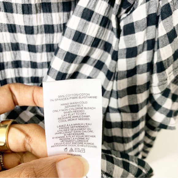 Express Ruffle Off the Shoulder Gingham Blouse Size Small - Picture 4 of 6
